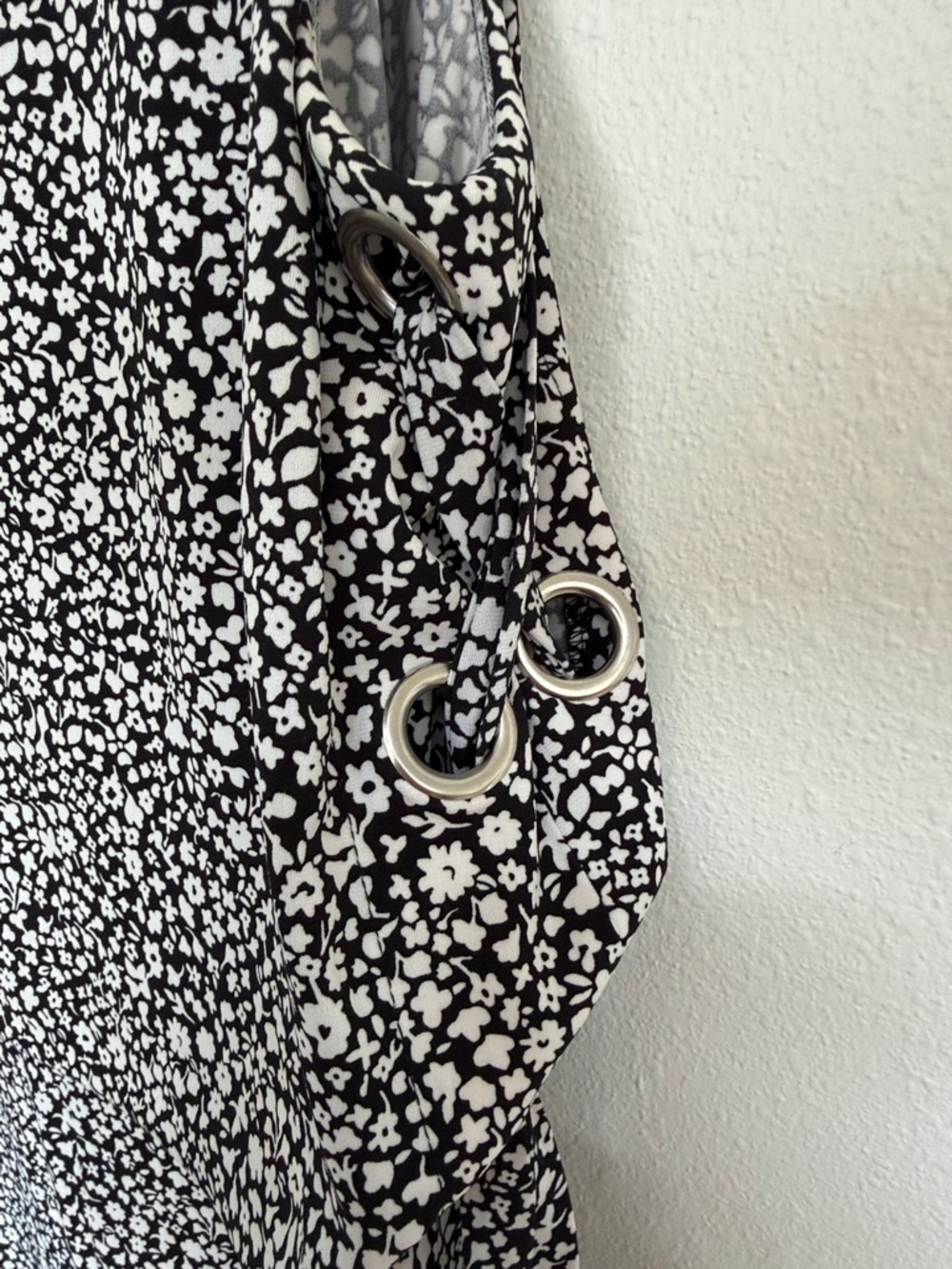 Michael Kors Black and White Floral Sleeveless Jumpsuit with Side Tie - Picture 4 of 5
